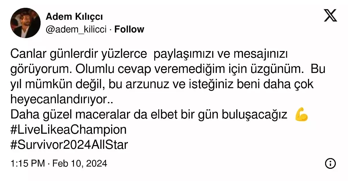 Survivor Adem Kilicci