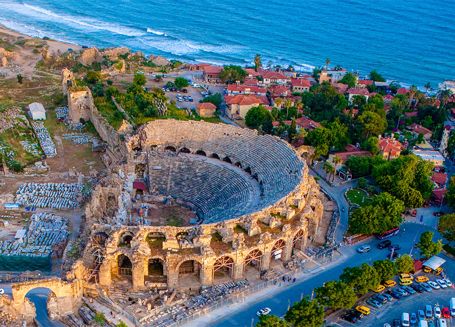 Side Antik Kenti Drone Cekim Manzarasi