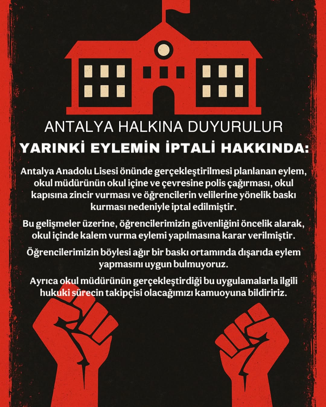 Antalya’da Liseli Öğrencilerin Protestolarına Zincirli Baskı (2)