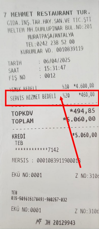 Antalya’nın Ünlü Restoranında Yüzde 20 Servis Hizmet Bedeli Isyan Ettirdi (1)