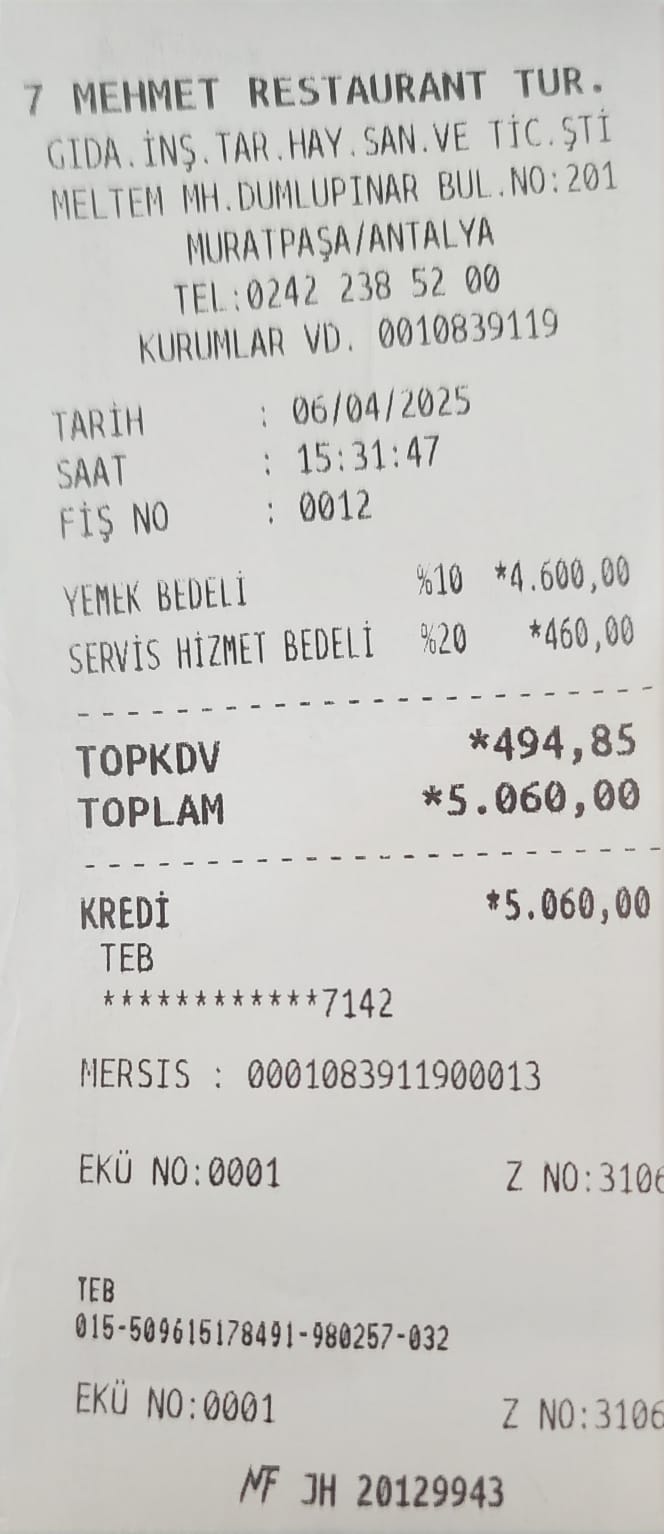 Antalya’nın Ünlü Restoranında Yüzde 20 Servis Hizmet Bedeli Isyan Ettirdi (2)