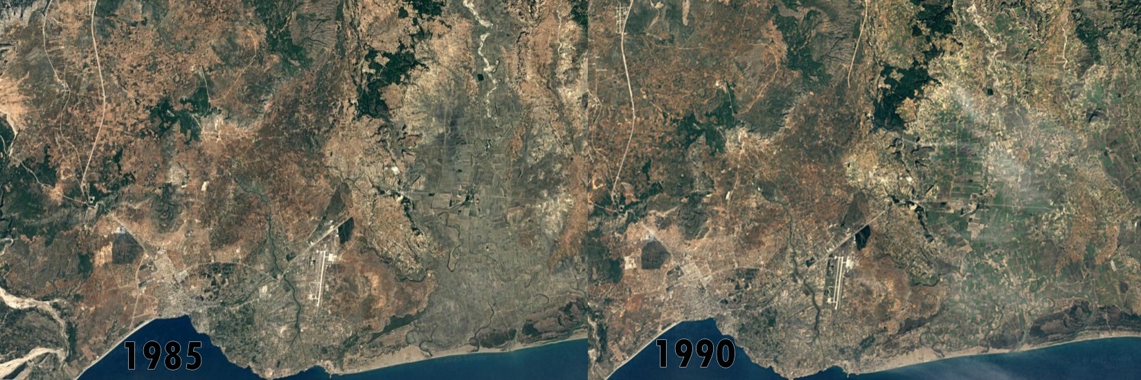 1985 1990 Uydu Goruntuleri