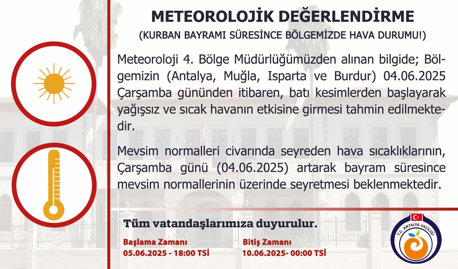 Antalya Valiligi Uyari