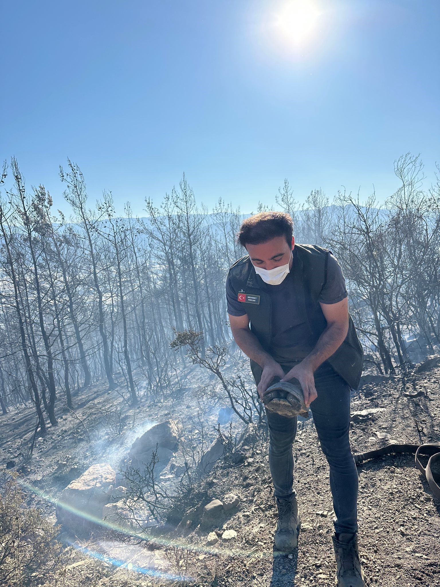 Gazipaşa'daki Orman Yangınında Gözetleme Kulesindeki Personelin Zor Anları Kamerada (1)