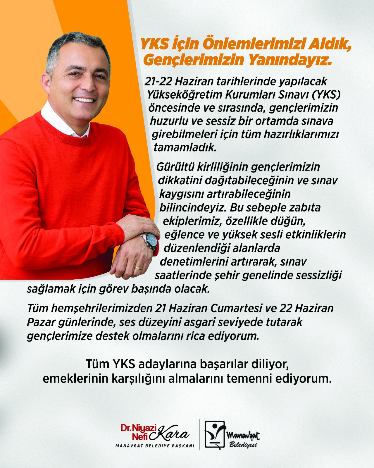 Manavgat Belediye Başkanı Kara Yks Mesajı Gençlerimizin Yanındayız (1)