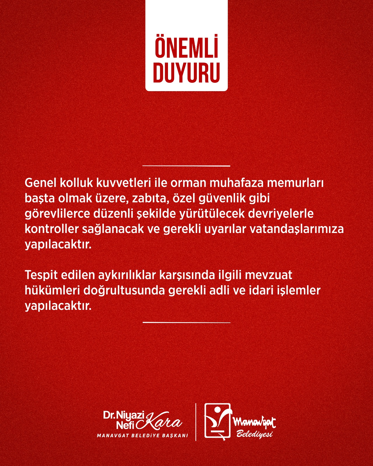 Manavgat Belediyesi Genelge Yayınladı! Yasaklar Ardı Ardına Geldi (1)