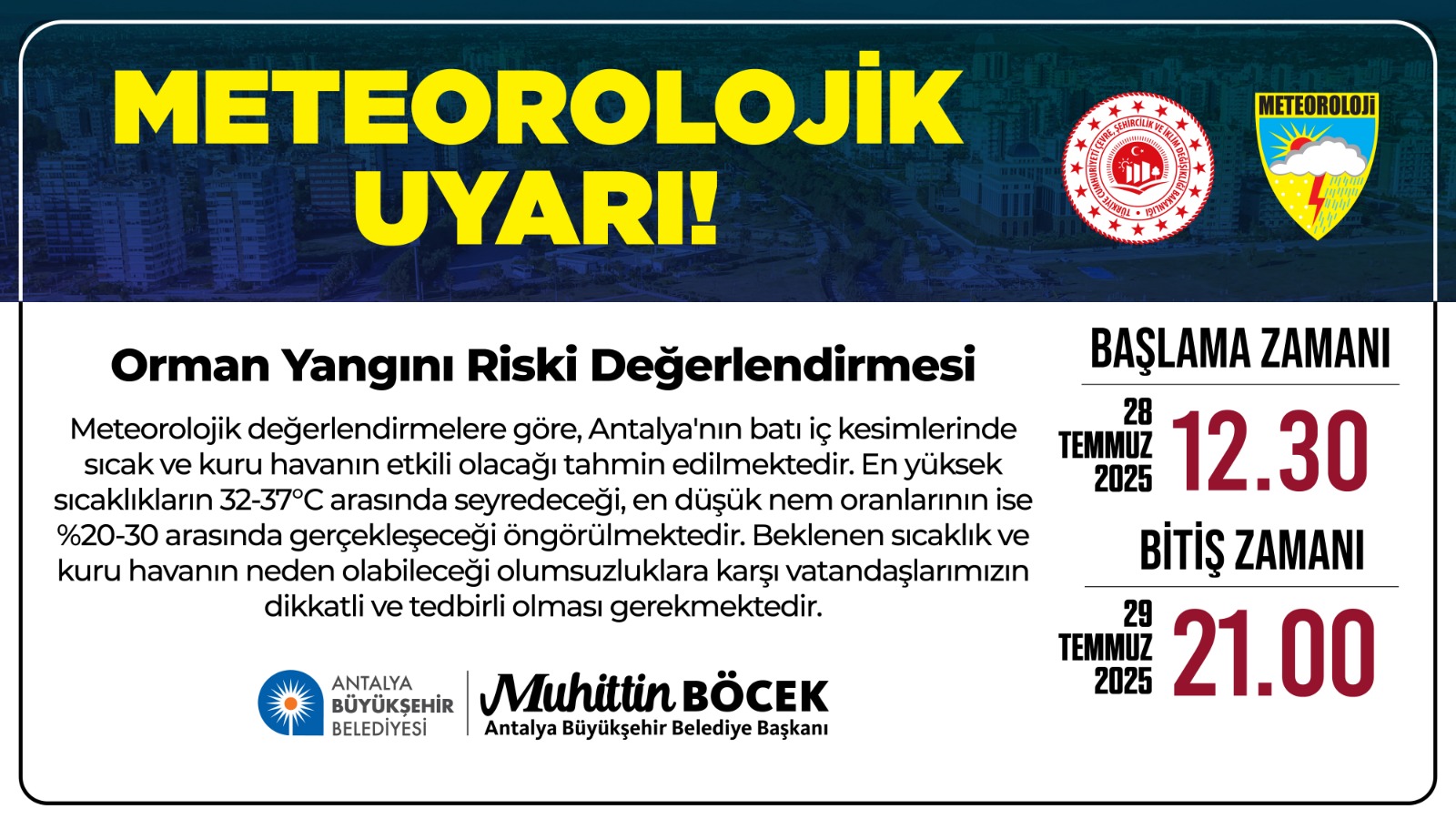 Antalya Meteorolojik Uyari