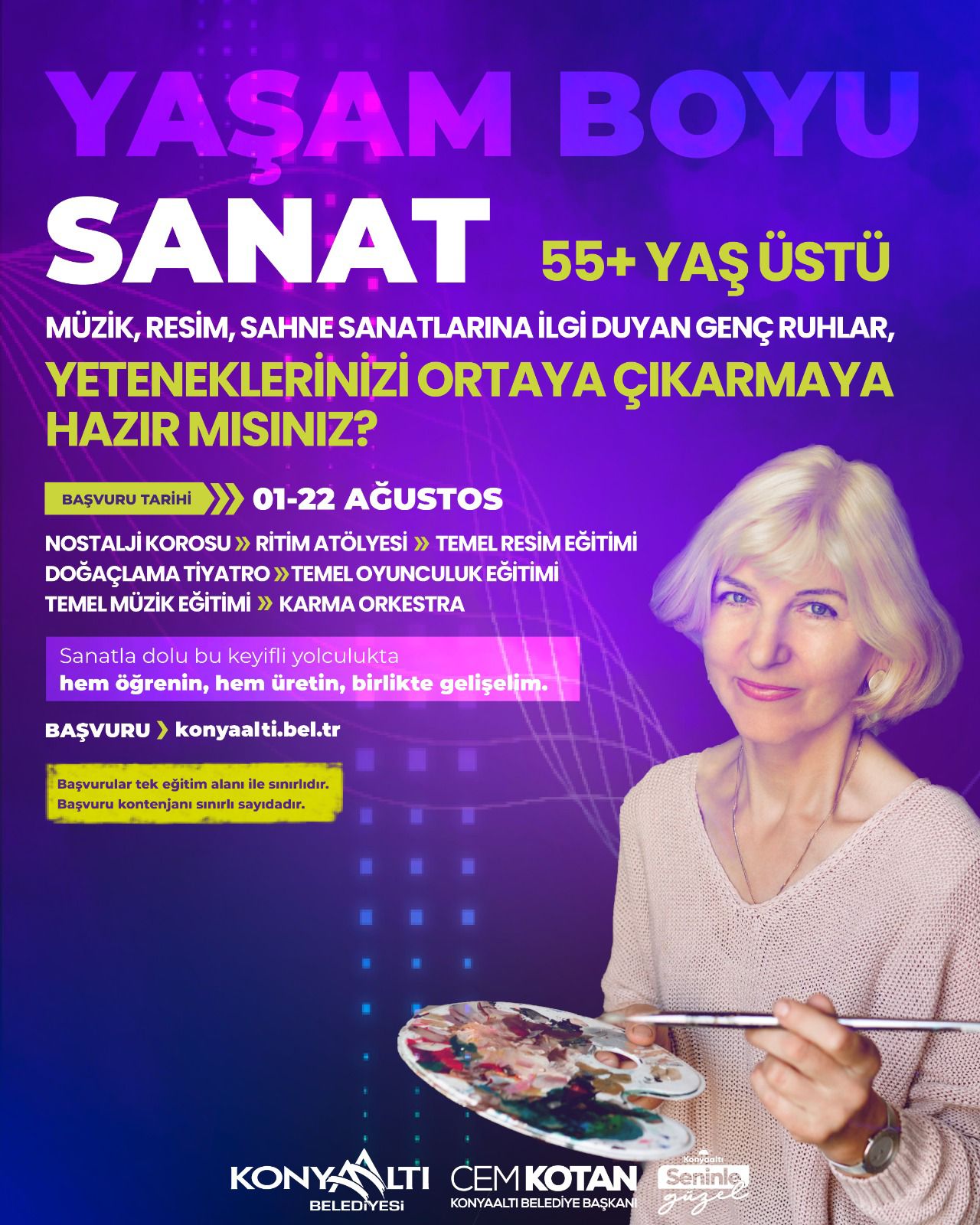 Konyaalti’nda ‘Yaşam Boyu Sanat Kursu’ Düzenlenecek