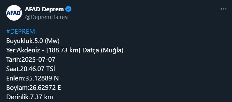 Mugla Deprem