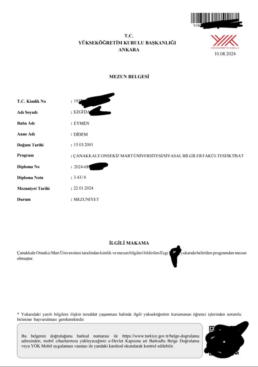 Replika Diploma Diploma Satisi Magduriyeti Parami Geri Verin 1