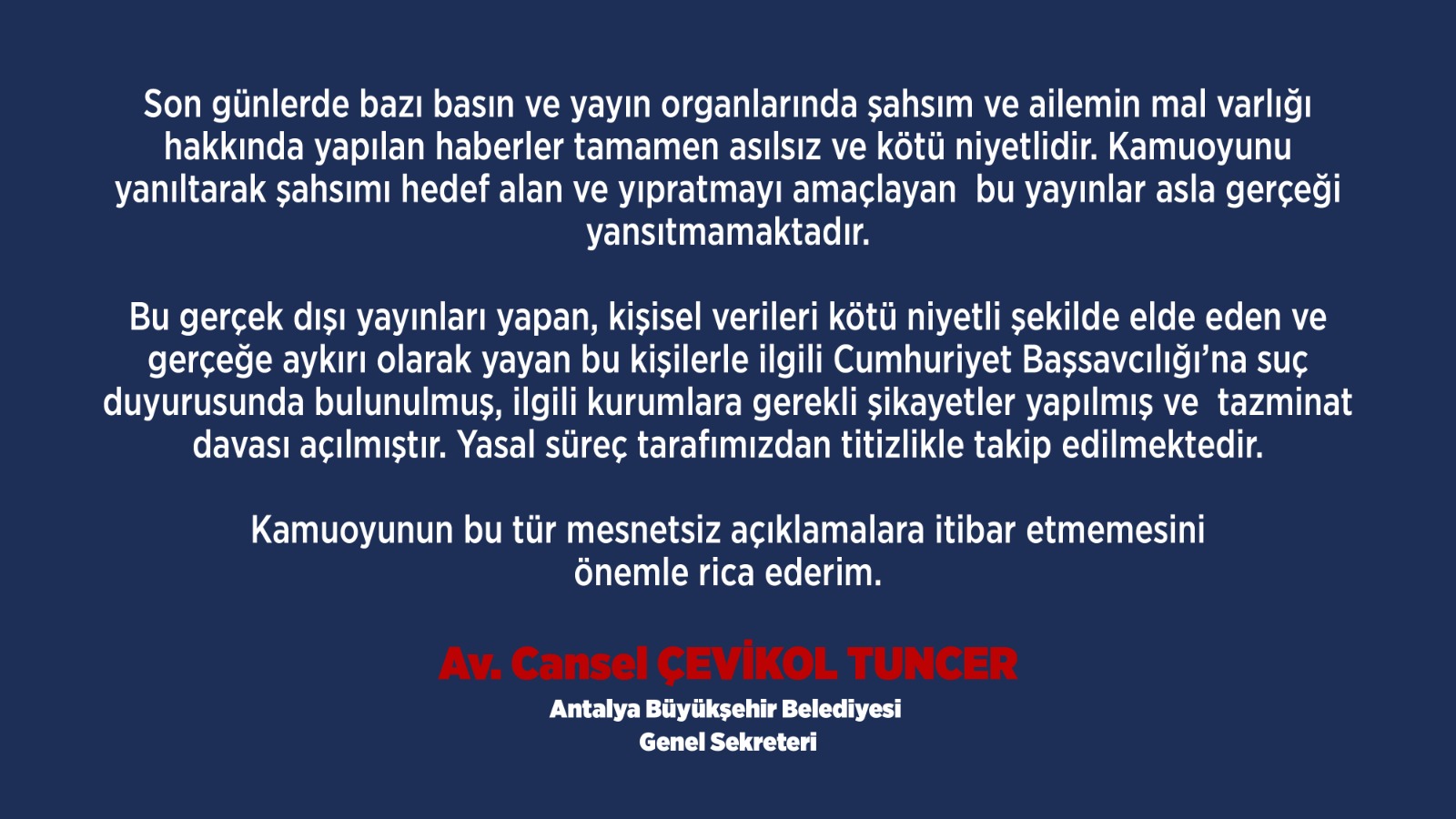 Cansel Tuncer Aciklama
