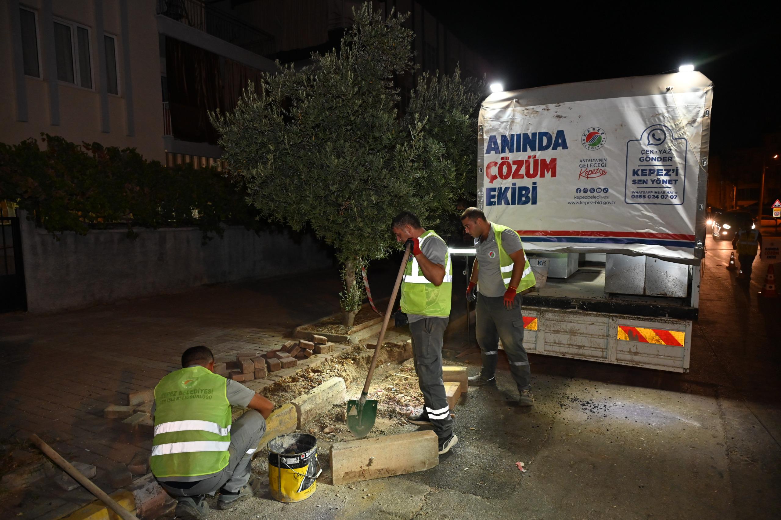 Kepez, Aninda Cozum Ekibi Ile Gece Gunduz Sahada 3