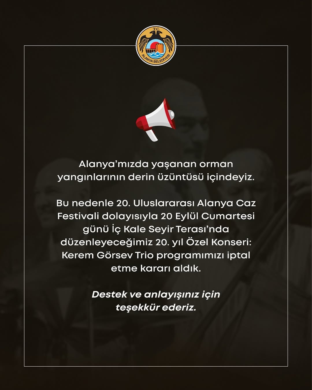 Alanya Da Konser Iptali