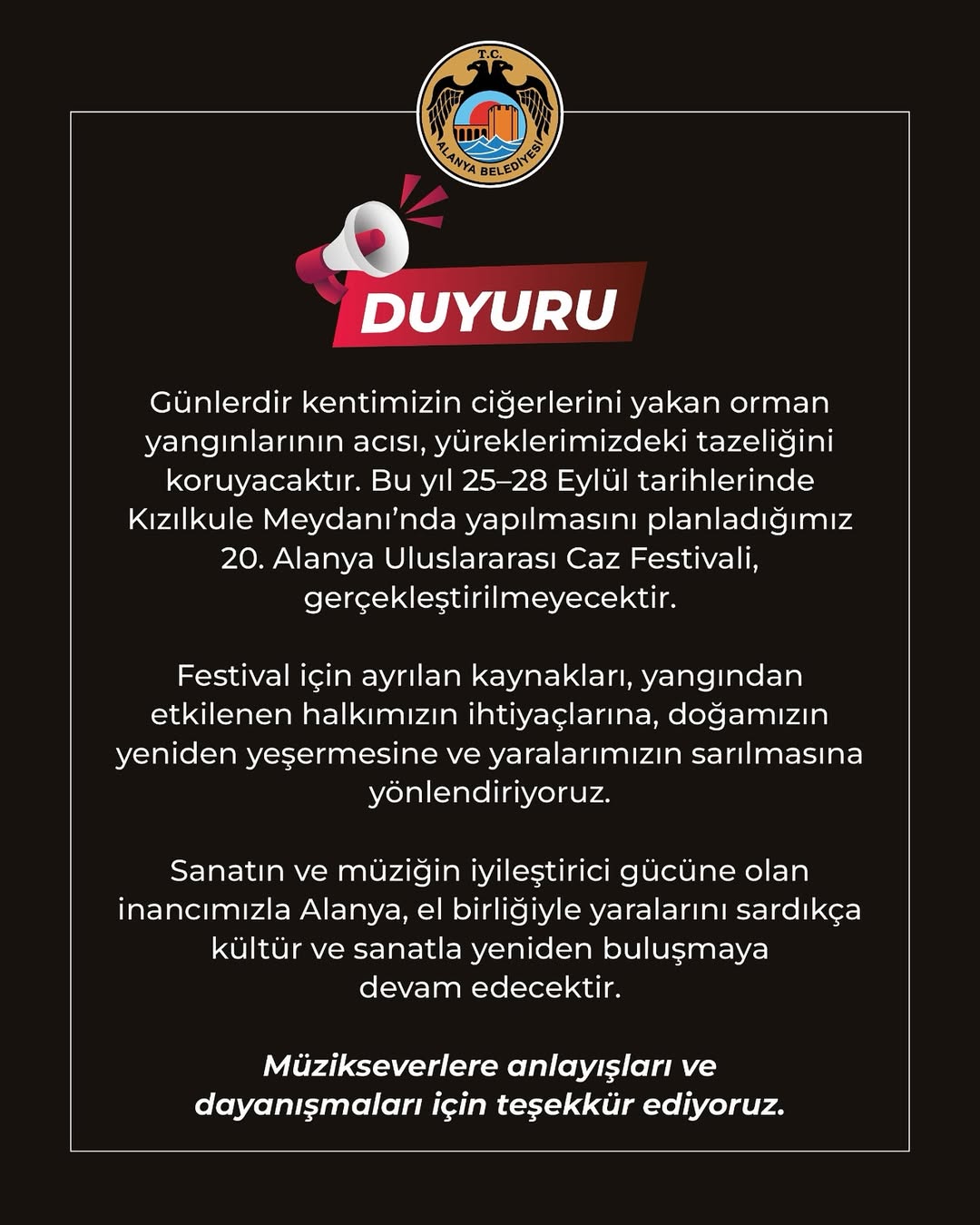 Festival Iptal Edildi