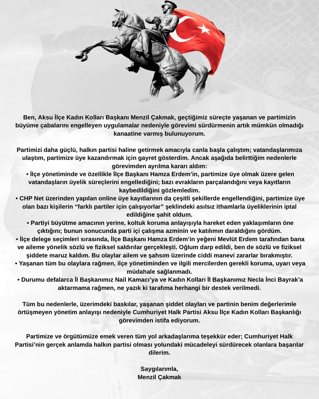Chp Aksu Kadın Kolları Başkanı Menzil Çakmak Görevinden Istifa Etti (2)