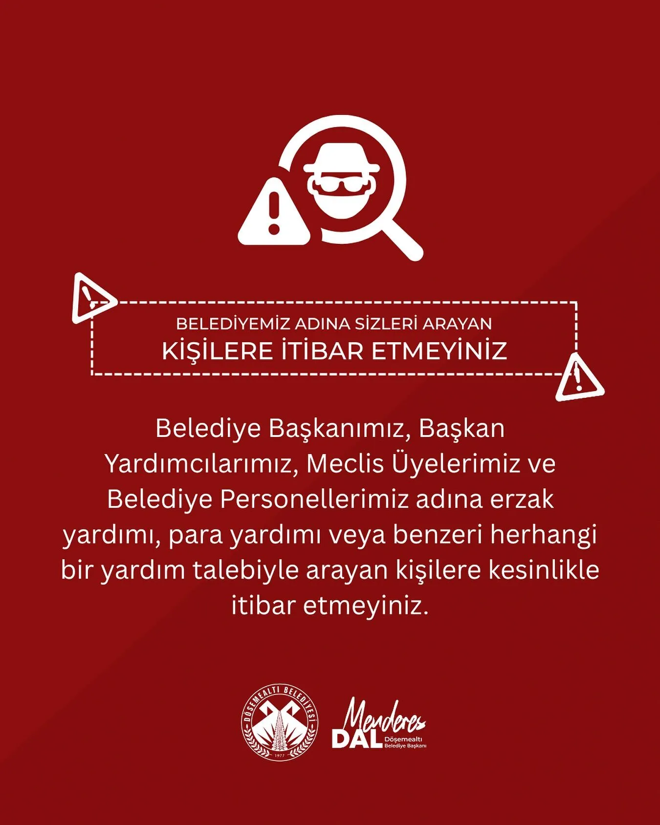 Dosemealti Belediyesi Uyari
