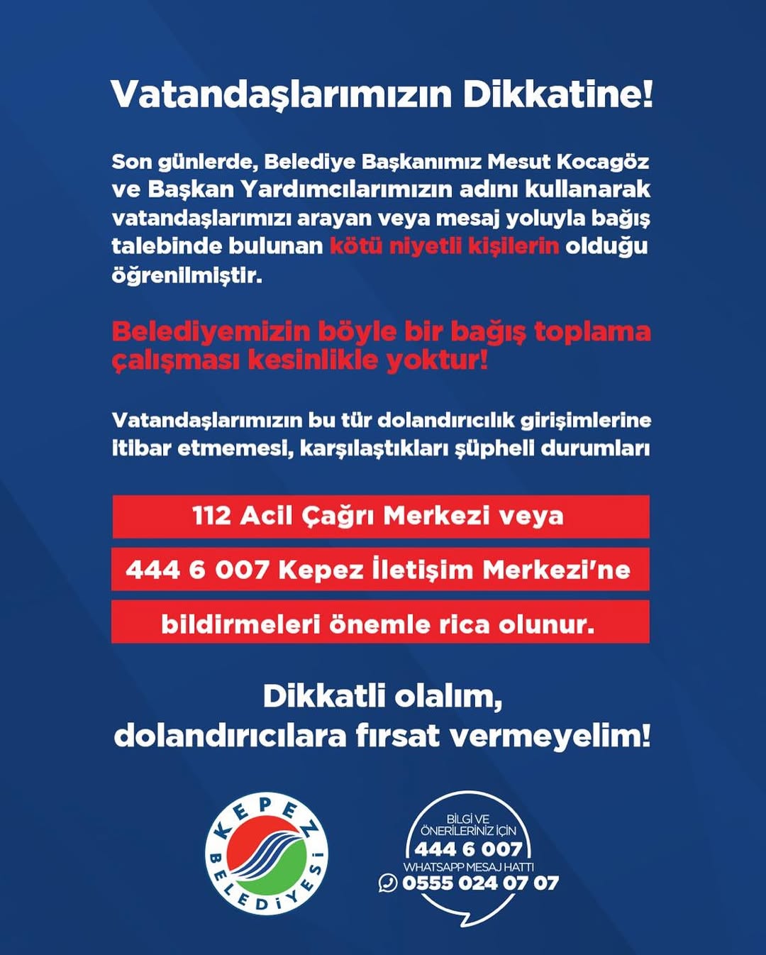 Kepez Belediyesi Dolandırcı