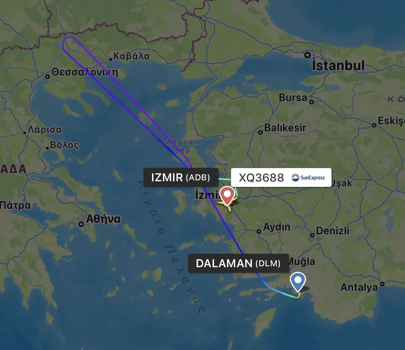 Sunexpress Ucagi Izmire Acil Inis