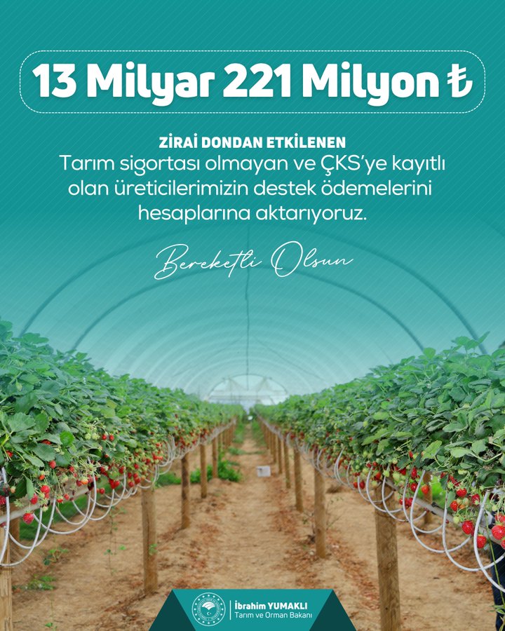 Zirai Dondan Etkilenen Ureticilere Destek Odemesi Yapilacak