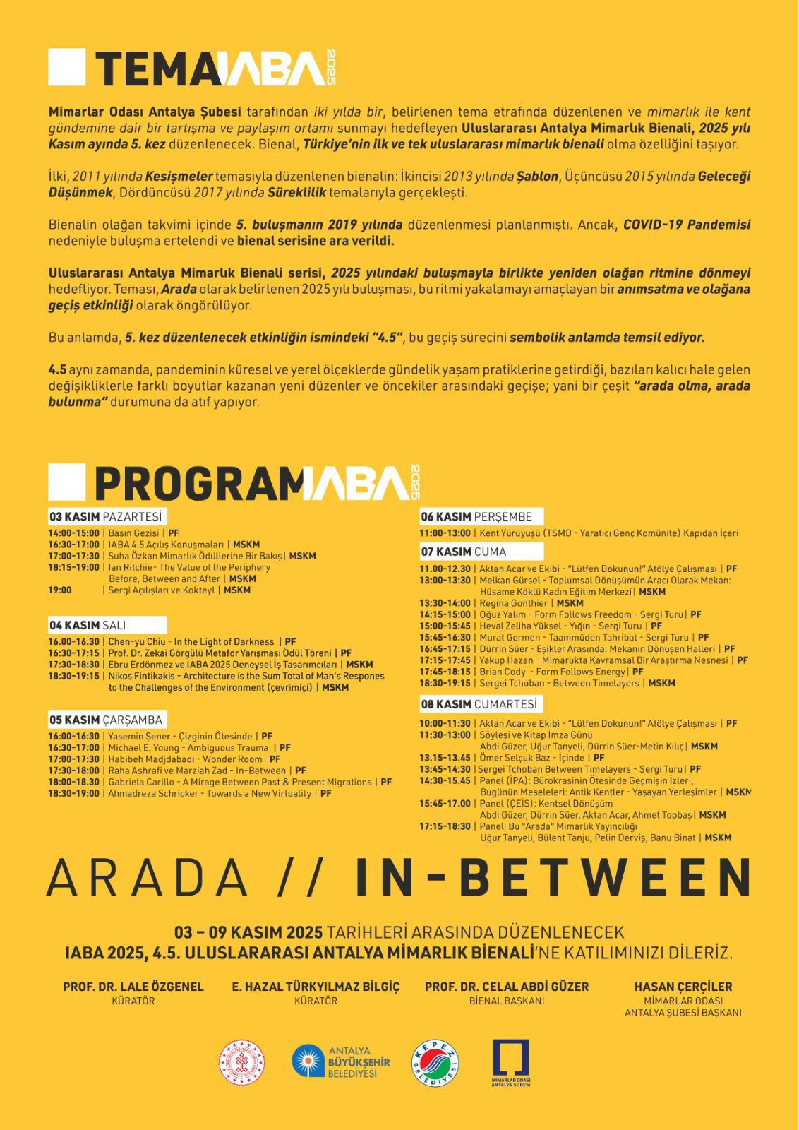 5. Uluslararasi Antalya Mimarlik Bienali 3 9 Kasimda Kepezde 2
