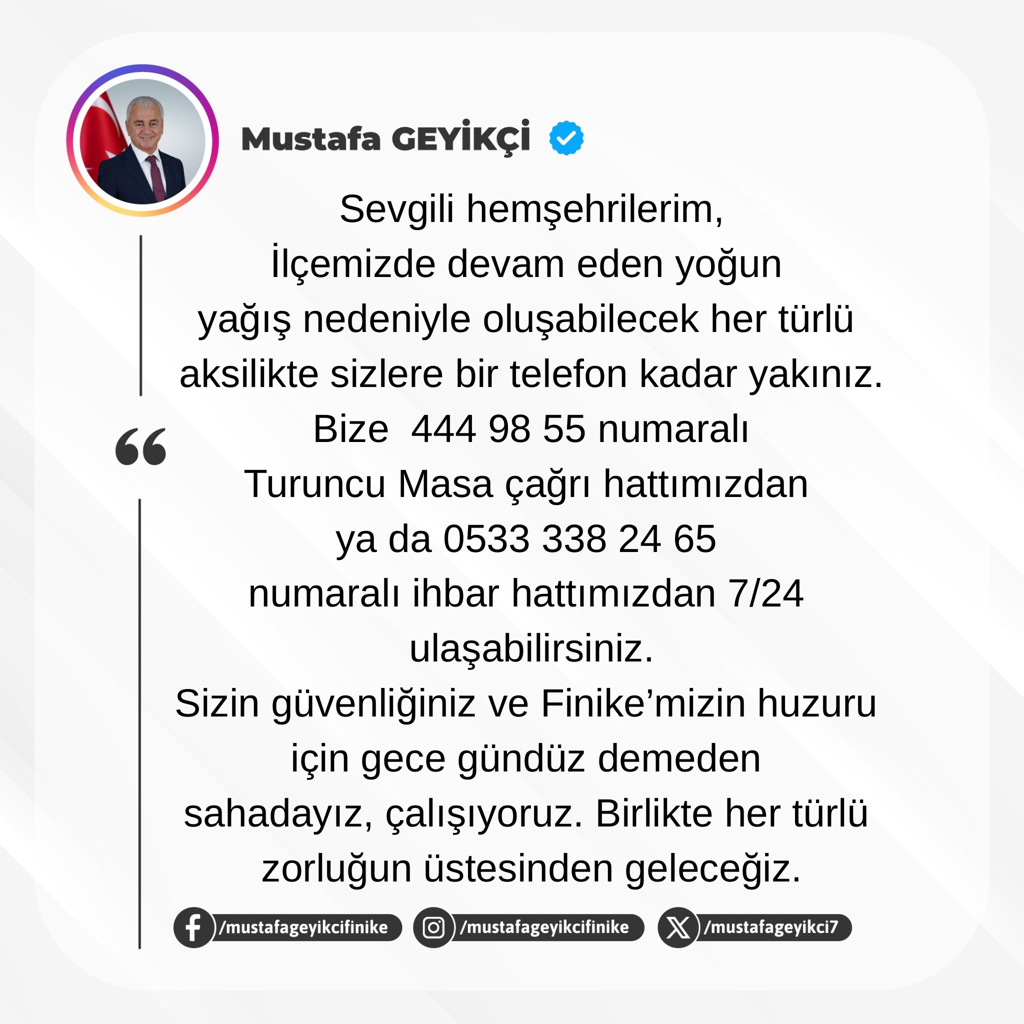 Baskan Geyikci Ihbar Hatti