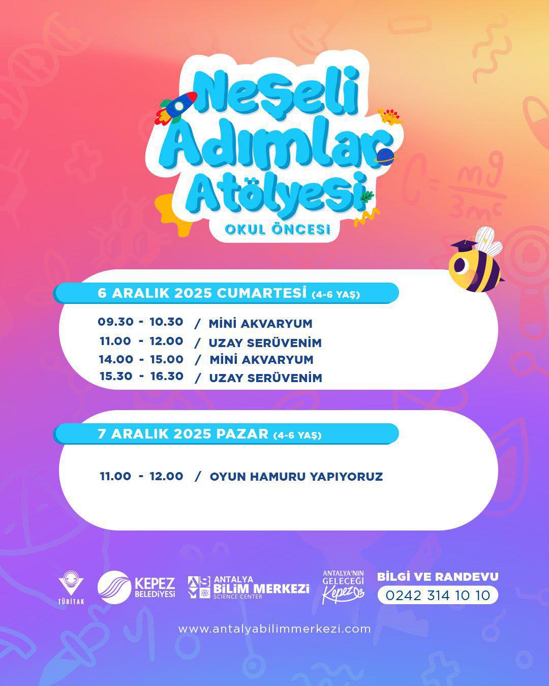 Antalya Bilim Merkezinde Hafta Sonu Dopdolu Atolye Maratonu 2