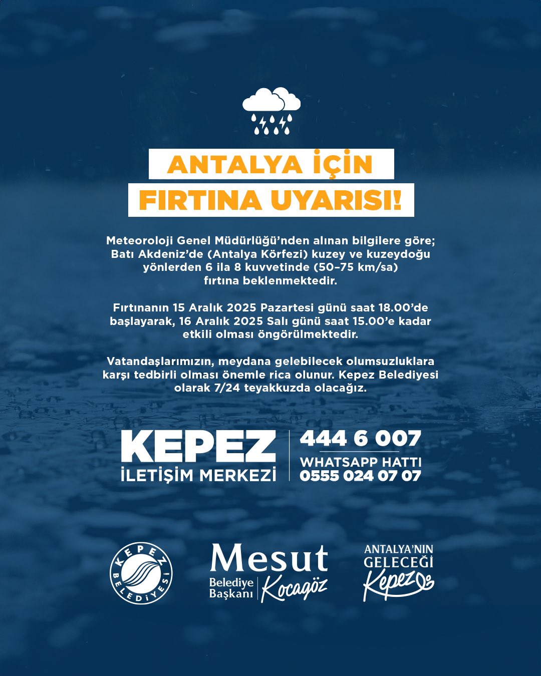 Antalya Firtina Uyarisi