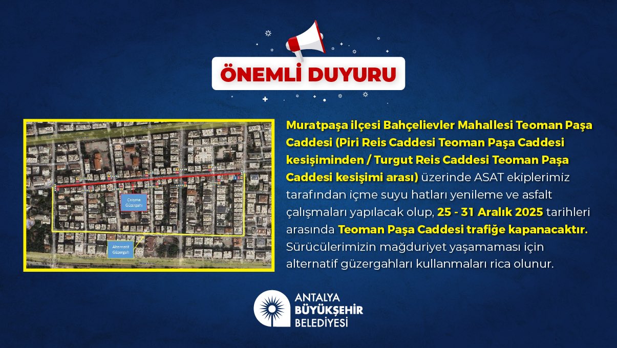 Antalyada Teomanpasa Caddesi Trafige Kapatildi (2)