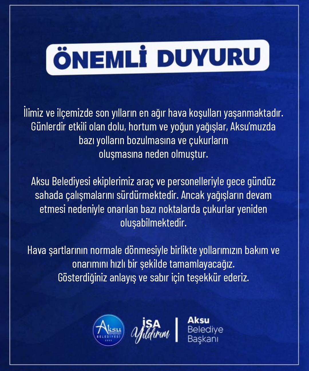 Aksu Belediyesi Yol (1)