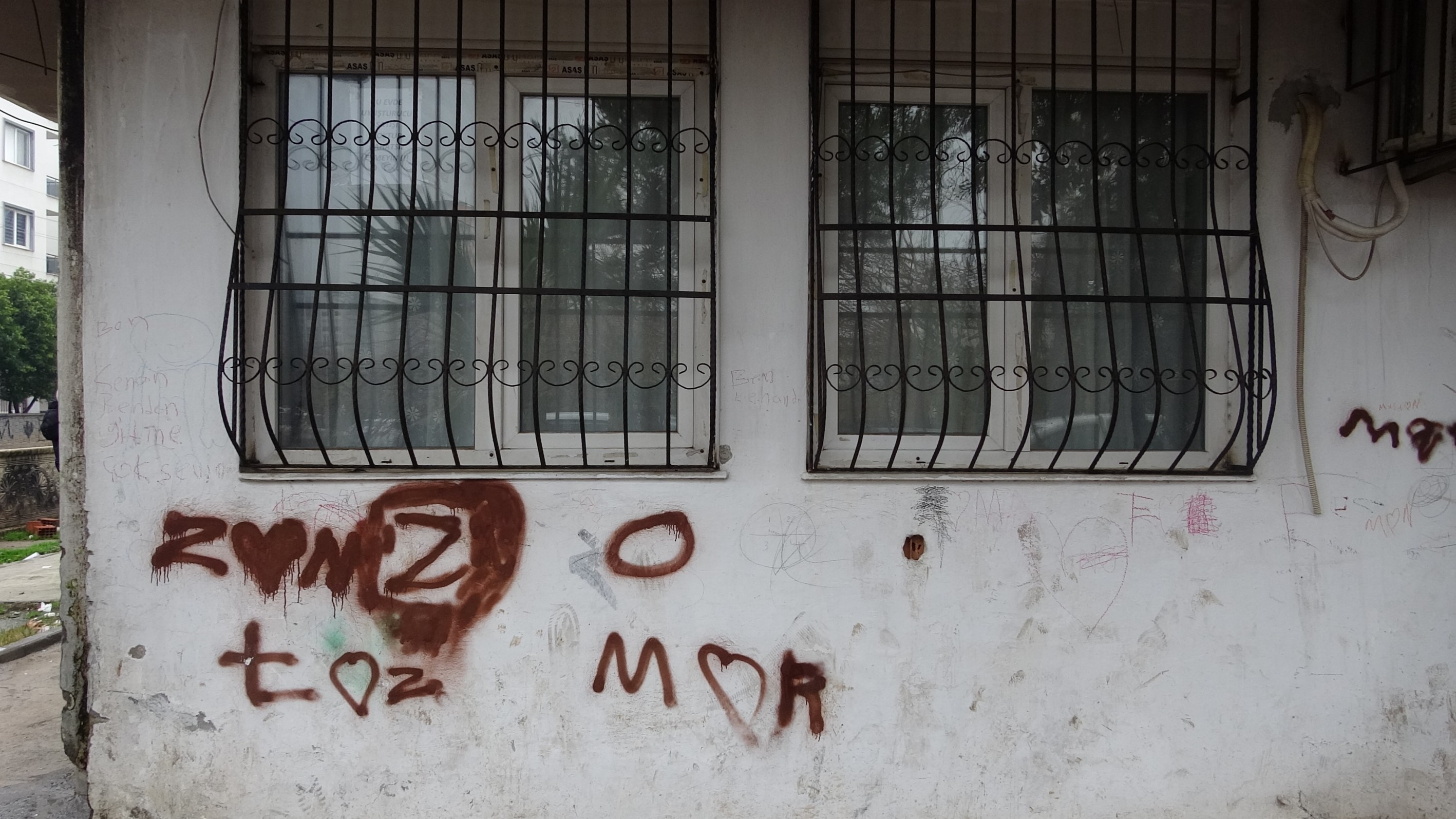 Antalya Zeytinköy’de Dikkat Çeken Görüntü Ev Camlarında Bu Yazı Var (2)