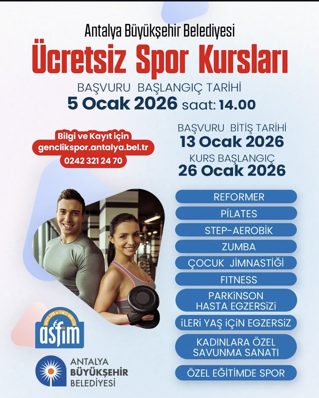 Antalya’da Spor Yapmak Isteyenlere Müjde Asfi̇m’de Yeni Sezon Kayıtları Başladı