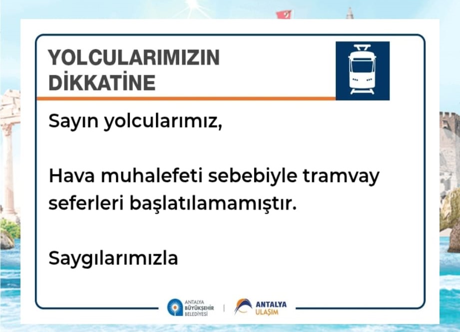 Antalya’daki Etkili Yağış Nedeniyle Tramvay Seferleri Durduruldu (1)-2