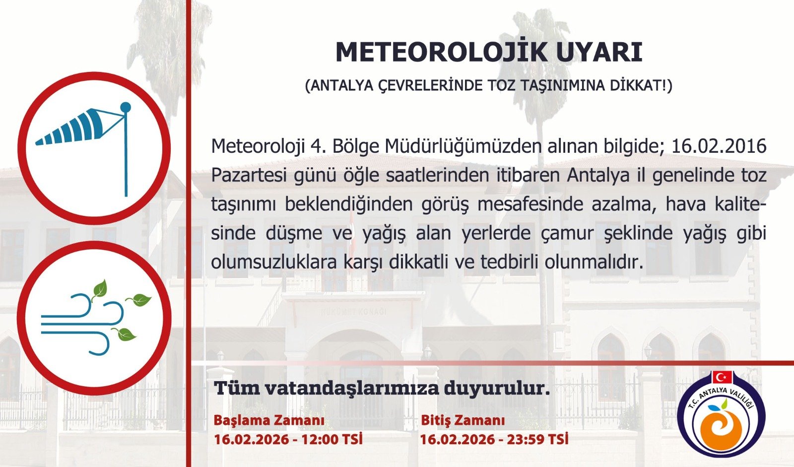 Antalya Için Toz Taşınımı Uyarısı (1)-2