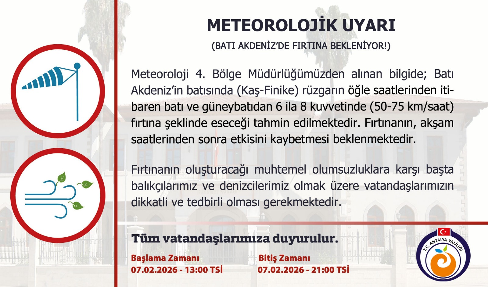 Antalya Valiliği'nden Fırtına Uyarısı (1)-1