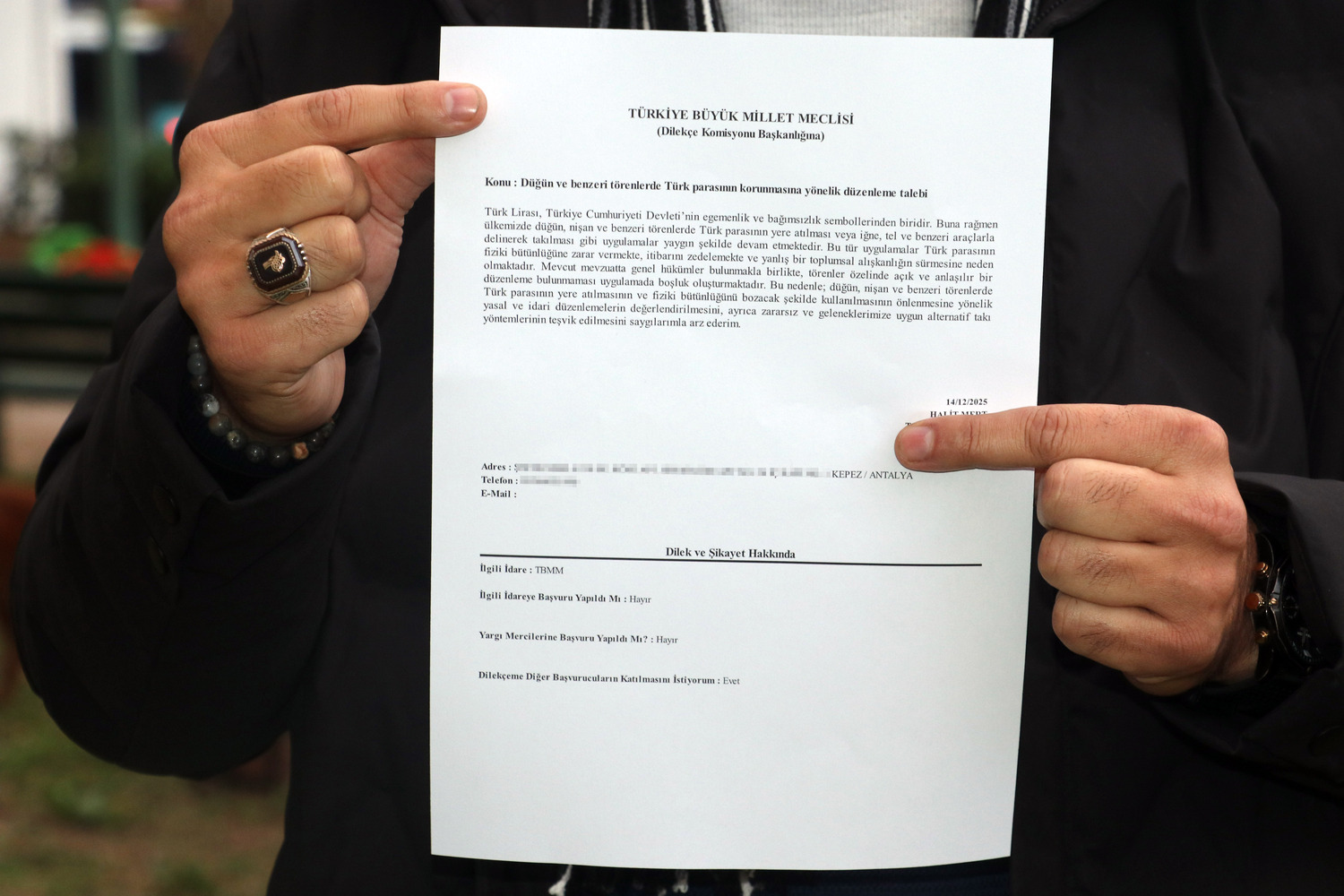 Antalya’dan Tbmm’ye Düğün Takısı Dilekçesi (1)