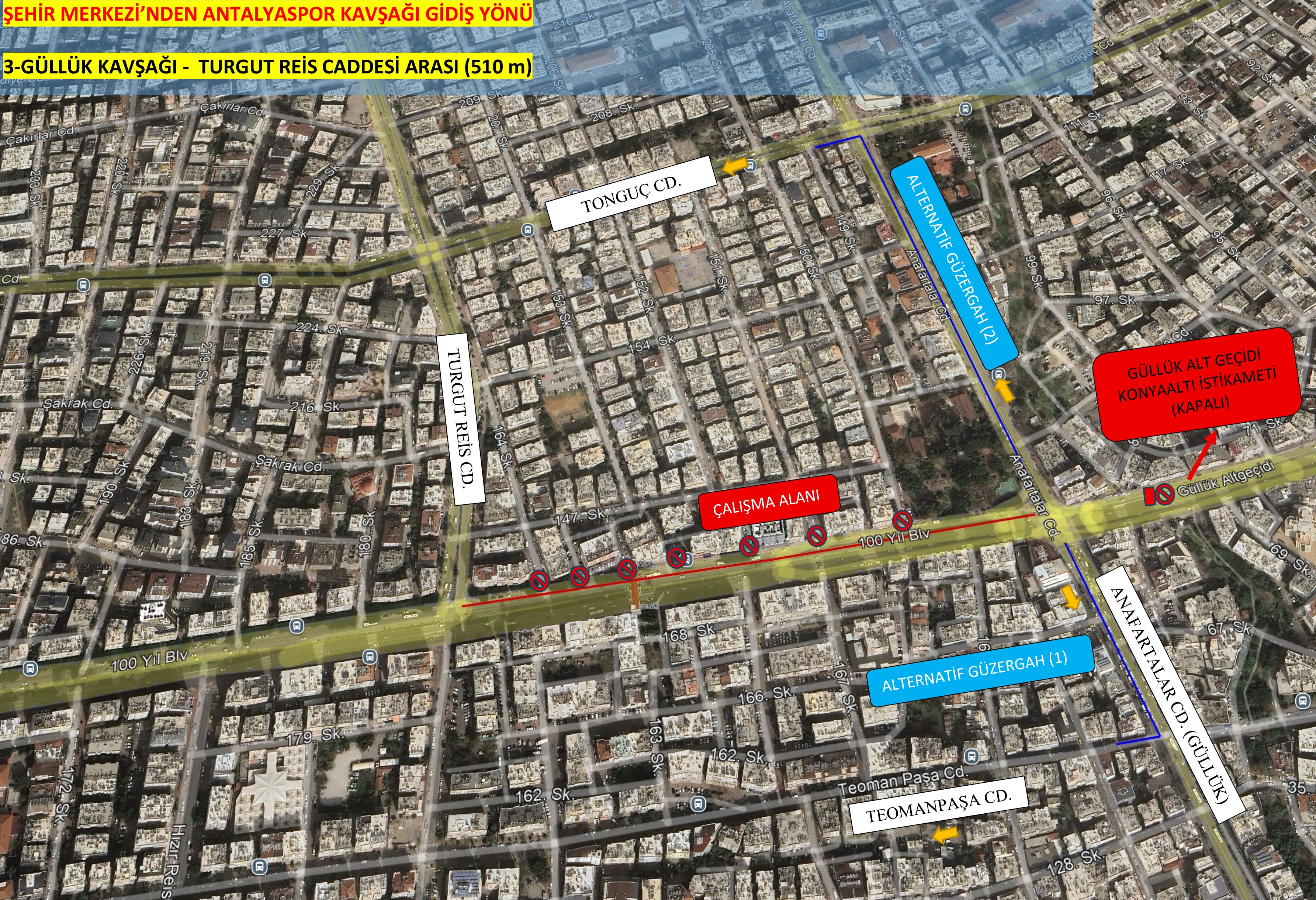 Antalya’nın En Işlek Yolu Pazar Günü Kapatılacak (1)