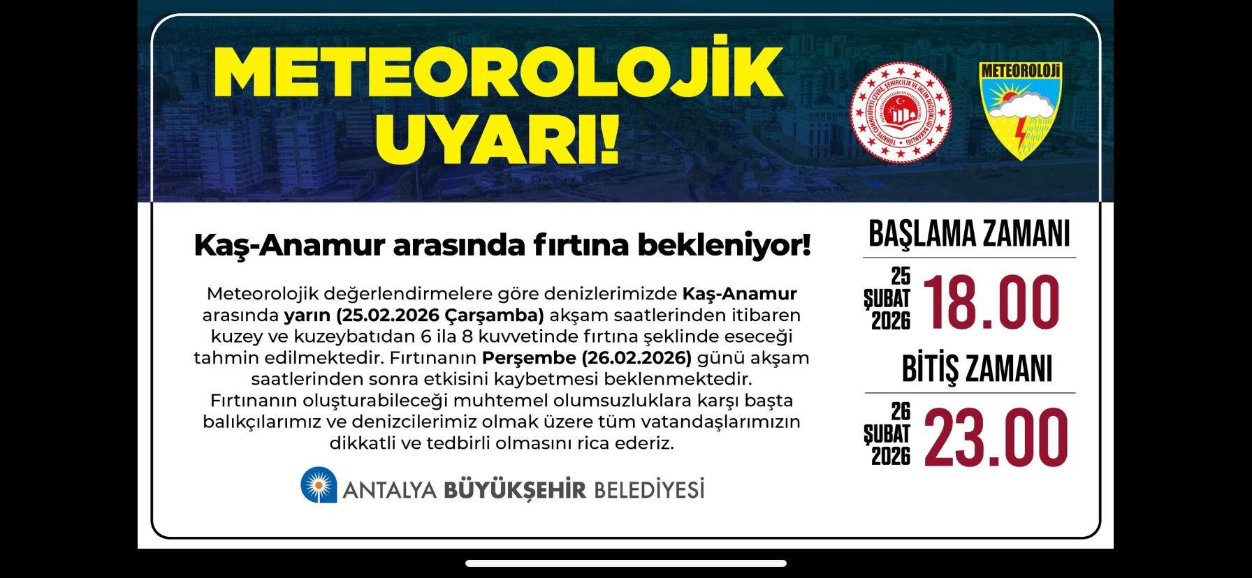 Meteorolojiden Antalya’ya Ya Fırtına Uyarısı Geldi (3)