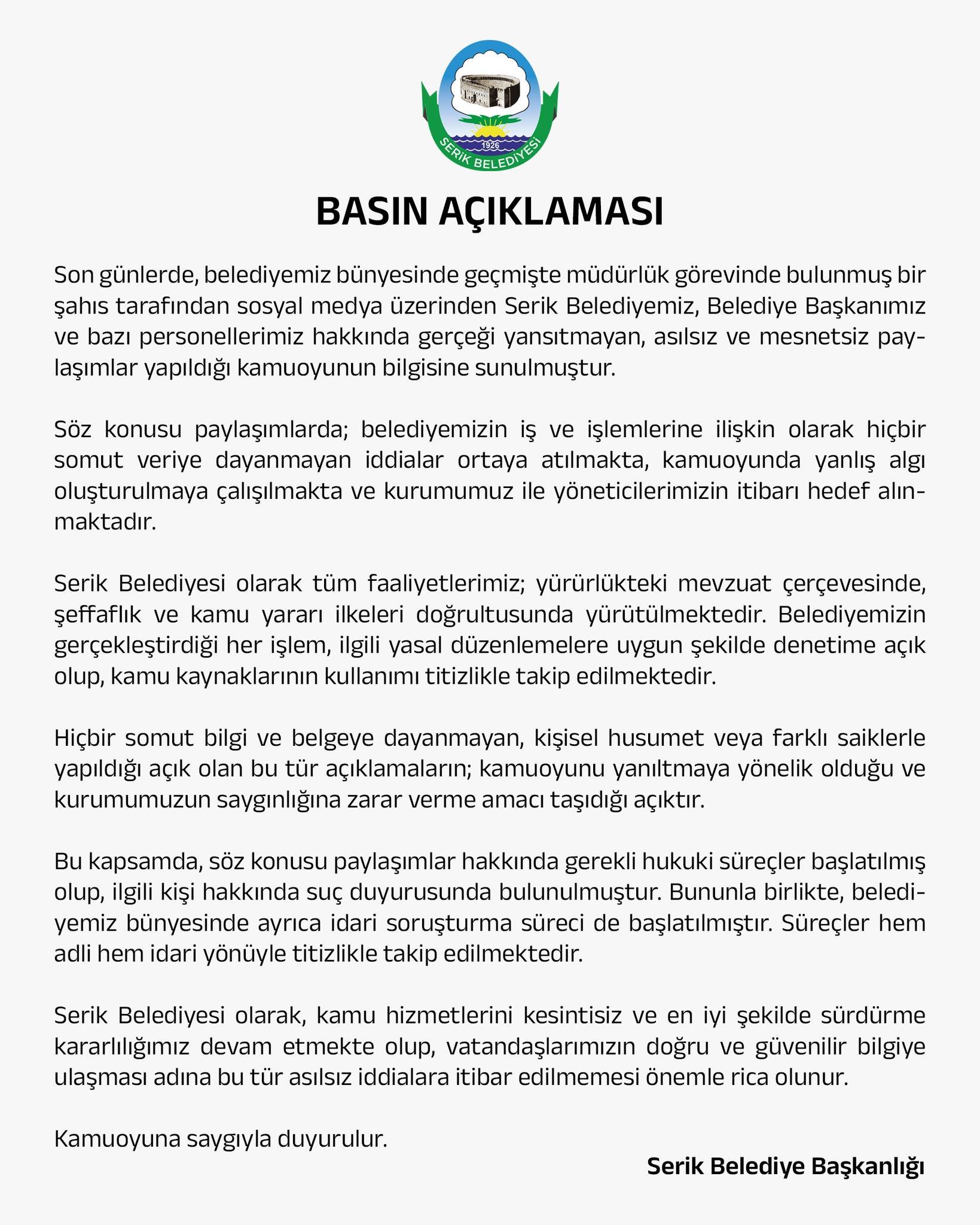 Serik Belediyesi Eski Mudure Karsi Harekete Gecti (1)