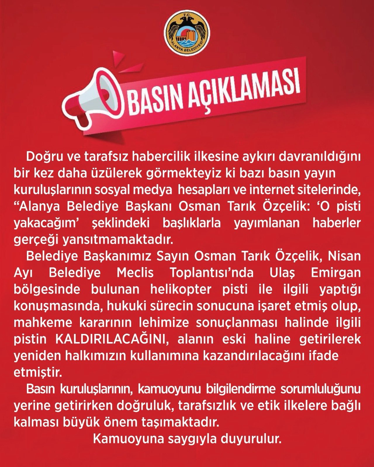 Alanya Belediyesinden Helikopter Pisti Aciklamasi (3)