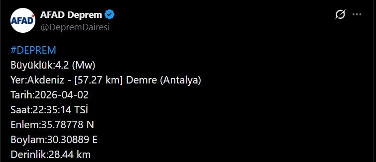 Antalya Deprem-2