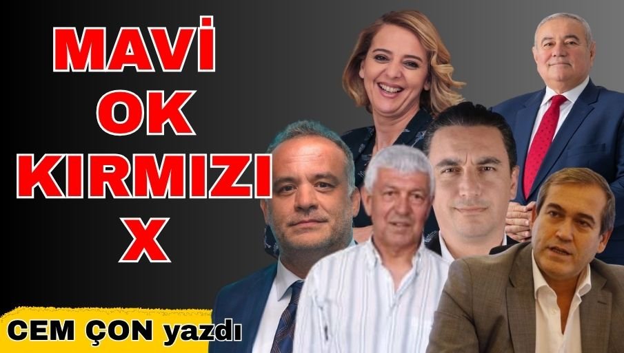 Mavi ok, kırmızı X