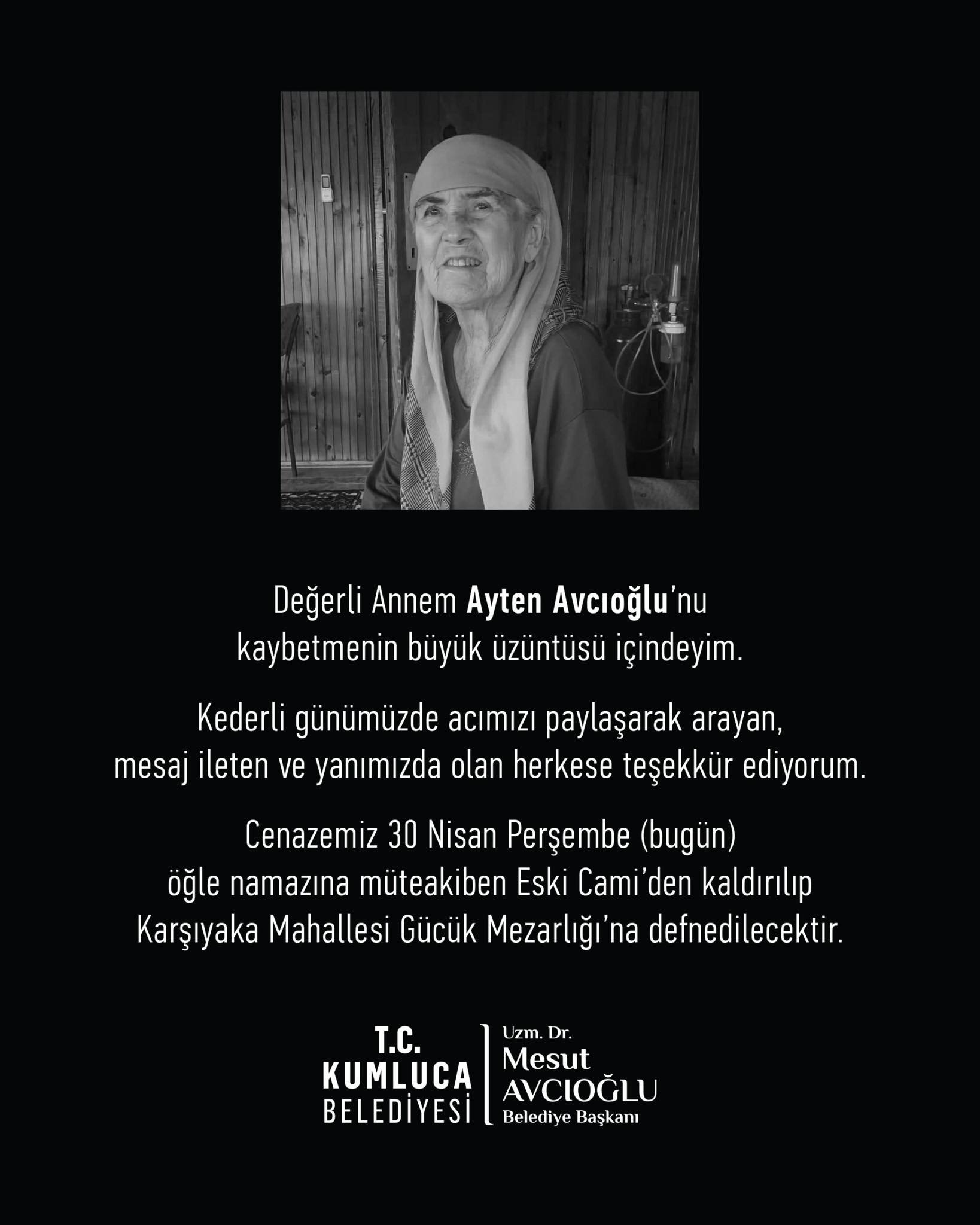 Kumluca Belediye Başkanı Mesut Avcıoğlu’nun Acı Kaybı (1)