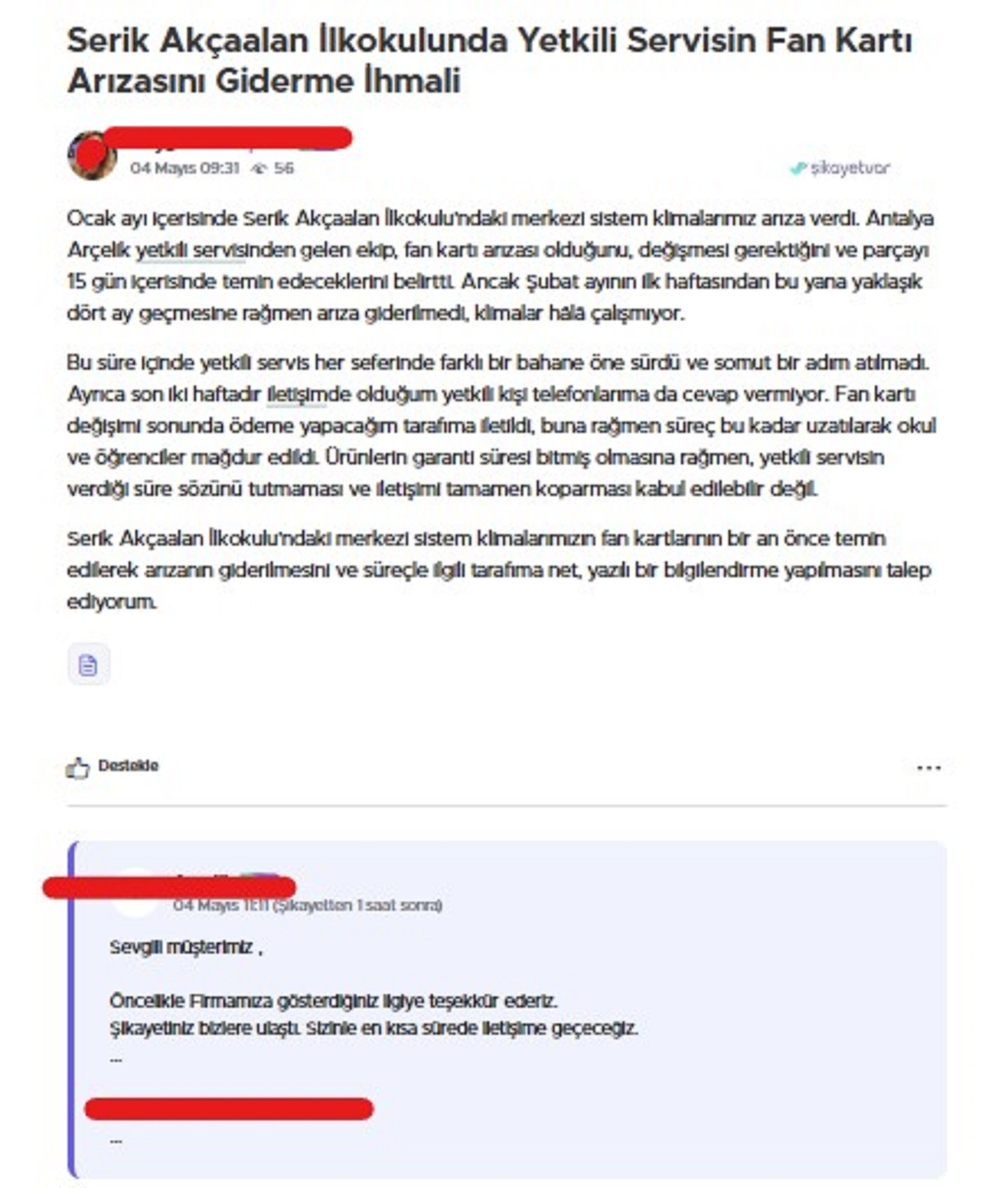Serik’teki Okulda Çözüm, İlçe Milli Eğitim’de Değil Şikayet Sitelerinde Arandı (2)