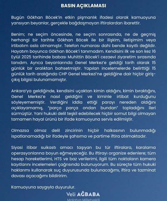 Veli Ağababa’dan Gökhan Böcek Açıklaması-2