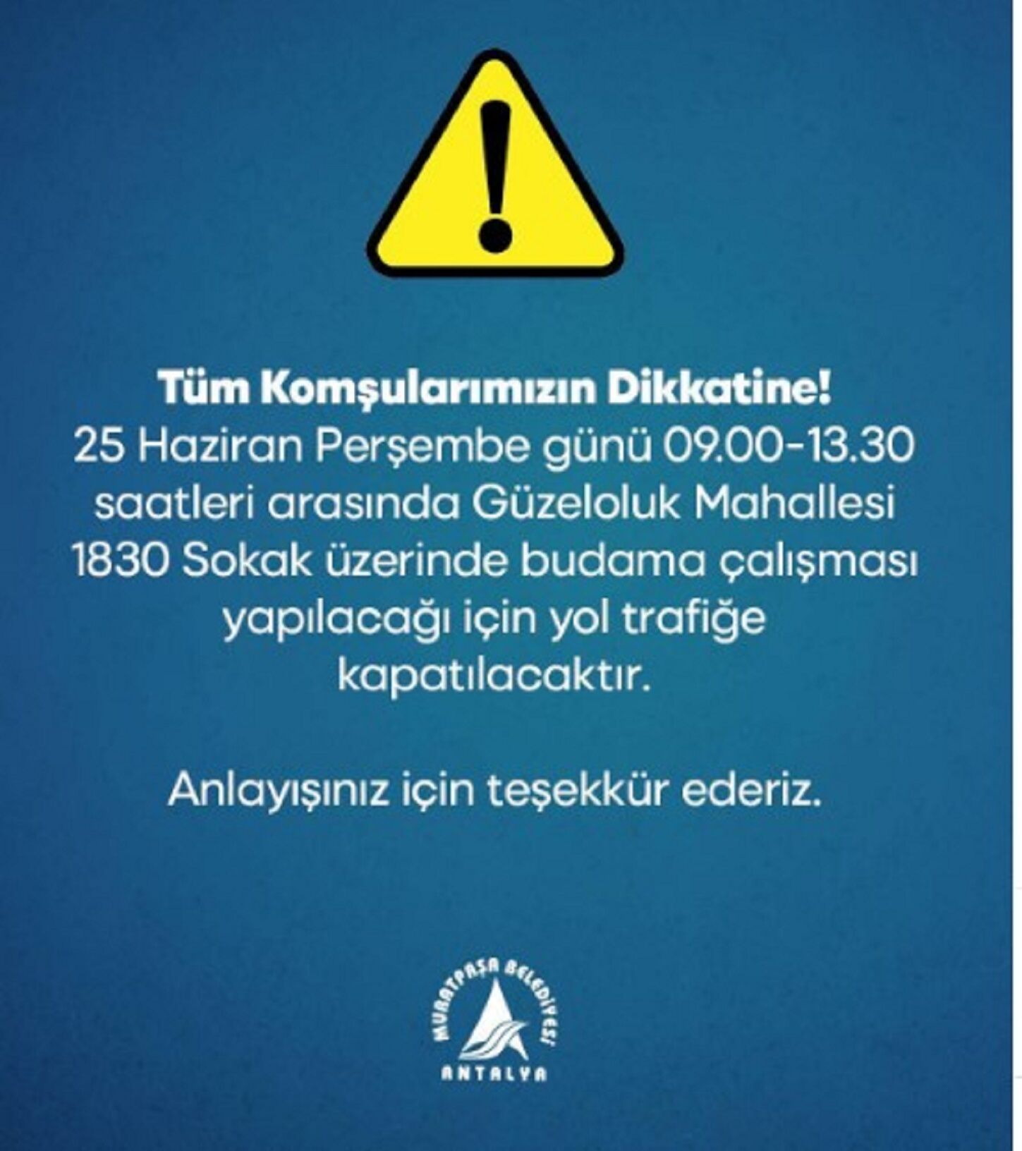 Antalya’da O Yol Trafiğe Kapatılacak (2)