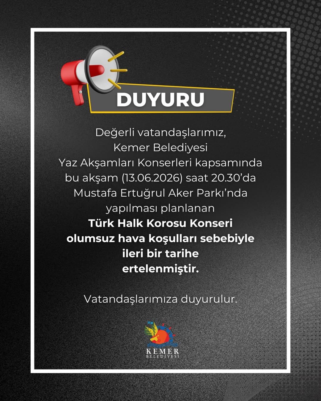 Kemerde Konseri Hava Sartlari Vurdu (3)