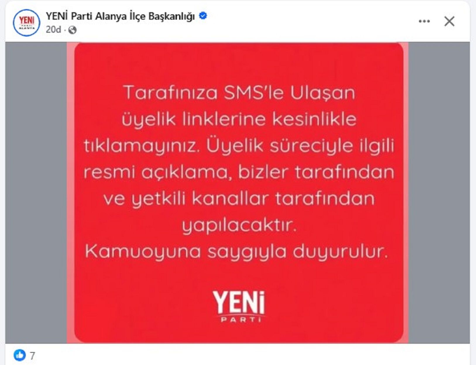 Antalya’da Yeni Parti’den Sahte Üyelik Uyarısı (2)