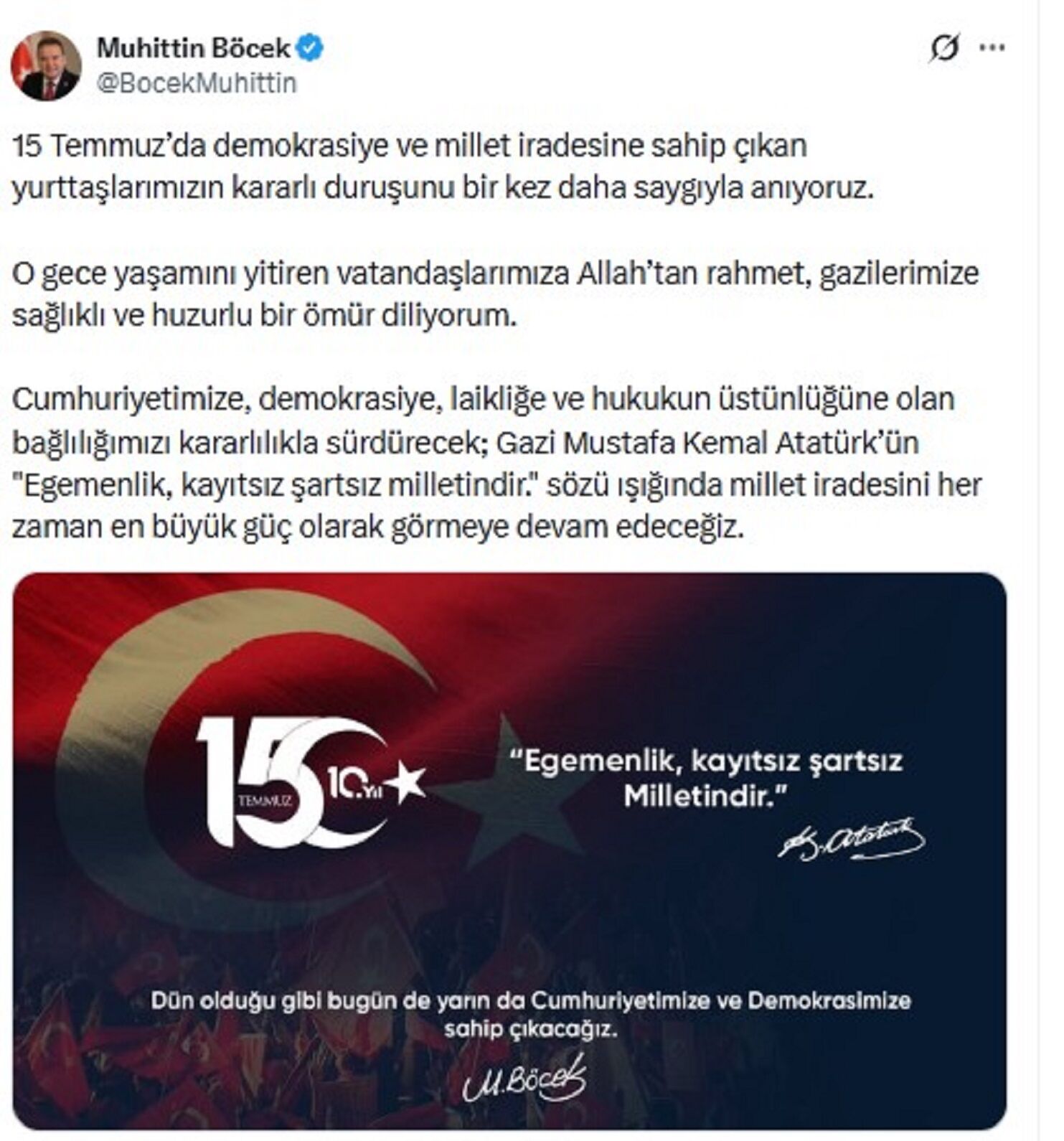 Cezaevindeki Böcek’in 15 Temmuz Mesajı Dikkat Çekti (2)