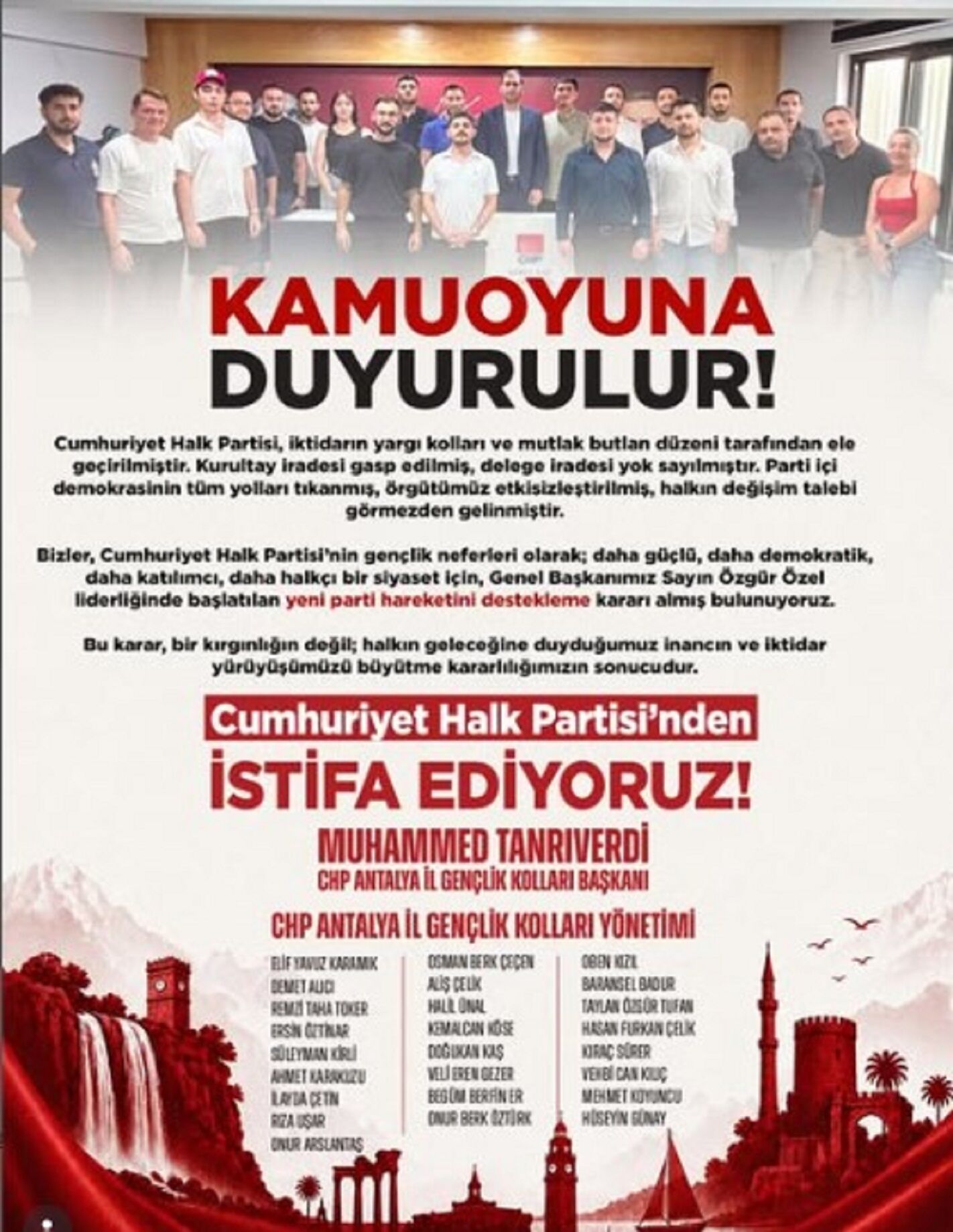 Chp Antalya Gençlik Kolları’nda Toplu Istifa (1)-1