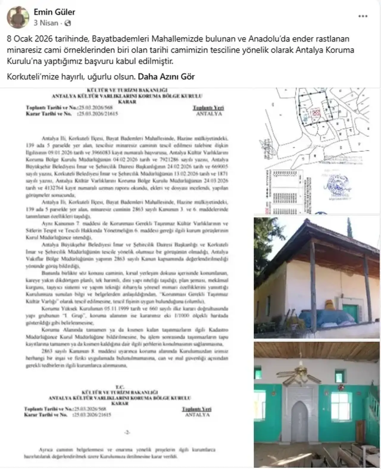 Korkuteli’ndeki Minaresiz Caminin Tescil Kararı Kaldırıldı (5)